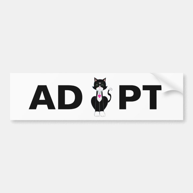 Adoptier Tuxedo Wild Cat Autoaufkleber (Vorne)