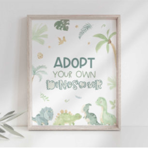 Adoptiere Dein Eigenes Dinosaurier-Geburtstags-Sch Fotodruck
