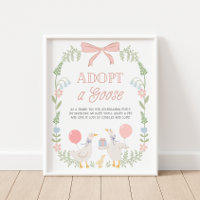 Adoptiere eine Gans Pink Floral Geburtstagsdekorat