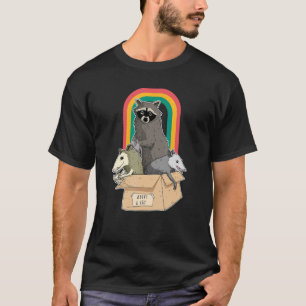 Adoptiere eine Straßenkatze Lustiger Opossum Wasch T-Shirt