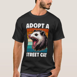 Adoptiere eine Straßenkatze Lustiges Opossum Vinta T-Shirt