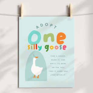 Adoptiere eine verrückte Gans Jungen Bauernhof Geb Poster