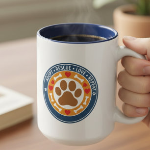 Adoptiere Rette Liebe Wiederhole Abzeichen Zweifarbige Tasse