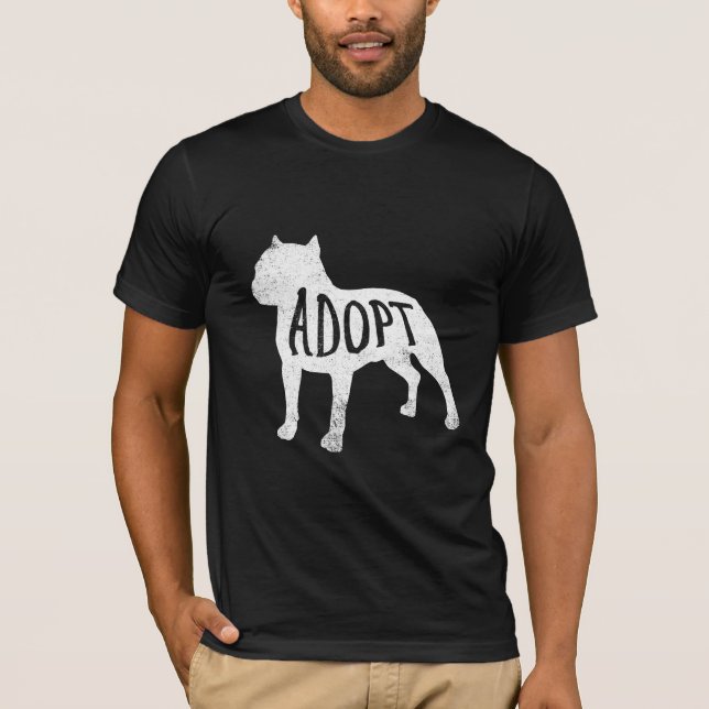 Adoptieren Sie das Gruben-Stier-Silhouette-Shirt T-Shirt (Vorderseite)