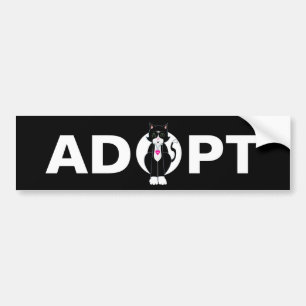 Adoptieren Sie die Tuxedo‑Wildkatze Autoaufkleber