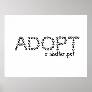 Adoptieren Sie ein Schutz-Haustier-Tatzen Poster