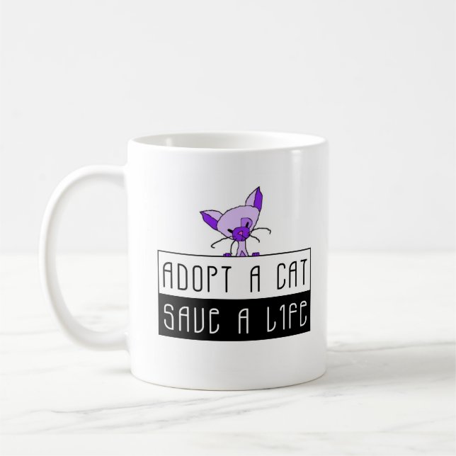 Adoptieren Sie eine Katze retten eine Leben-Tasse Kaffeetasse (Links)