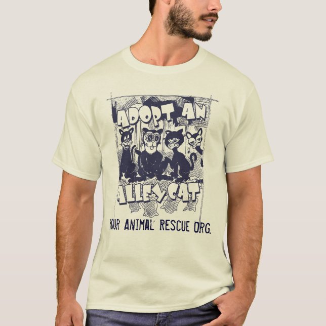 Adoptieren Sie eine streunende Katze durch Mudge T-Shirt (Vorderseite)