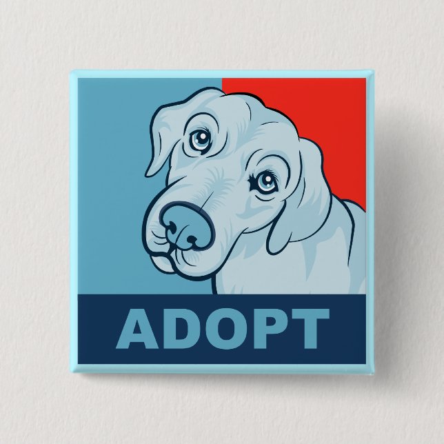 Adoptieren Sie einen Hundknopf Button (Vorderseite)