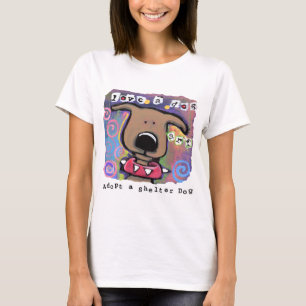 Adoptieren Sie einen Schutzhund, Liebe ein Hund T-Shirt