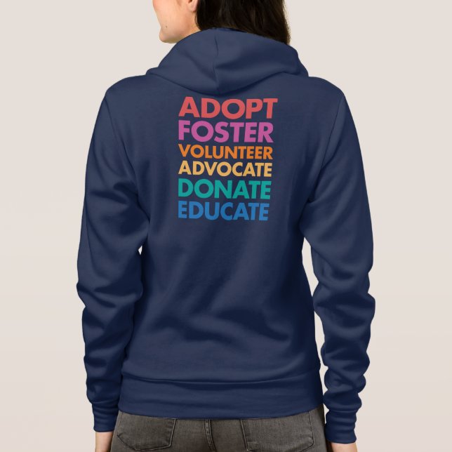 Adoptieren Sie freiwilligen Pflegeanwalt spenden Hoodie (Rückseite)