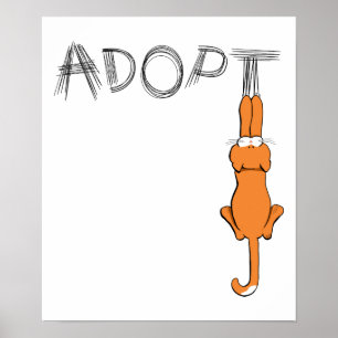 Adoptieren Sie Katzen Rusty™ Haustier-Adoption Poster