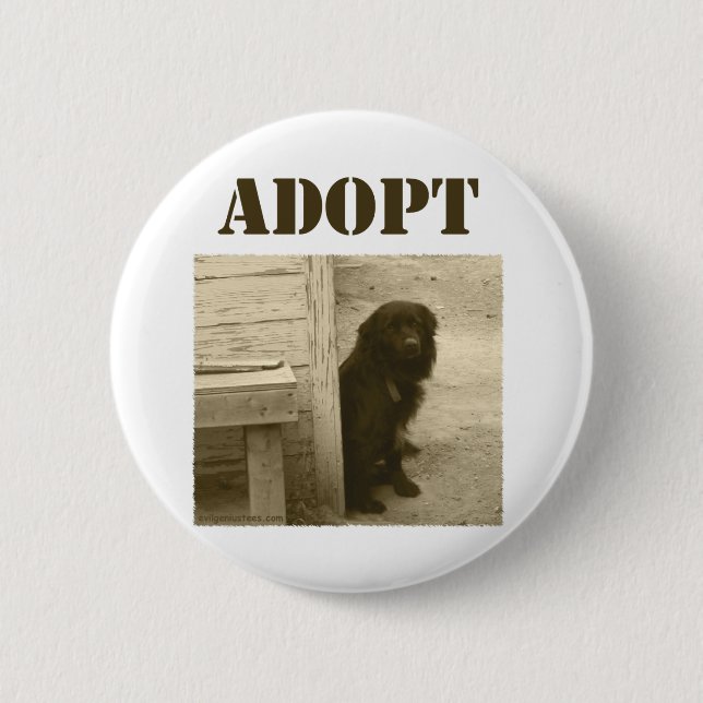 Adoptieren Sie Streuhund Button (Vorderseite)