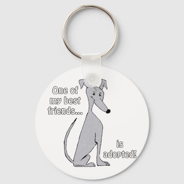 Adoptiert~blau Schlüsselanhänger (Vorderseite)