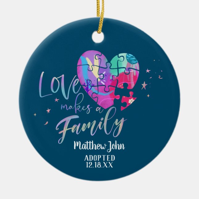 Adoptiert / Geburtsankündigung Keramik Keramik Ornament (Vorne)