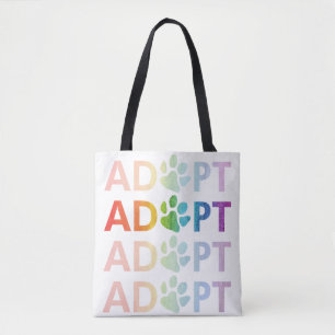 Adoptiert Gestapelte Textrainbow Tasche