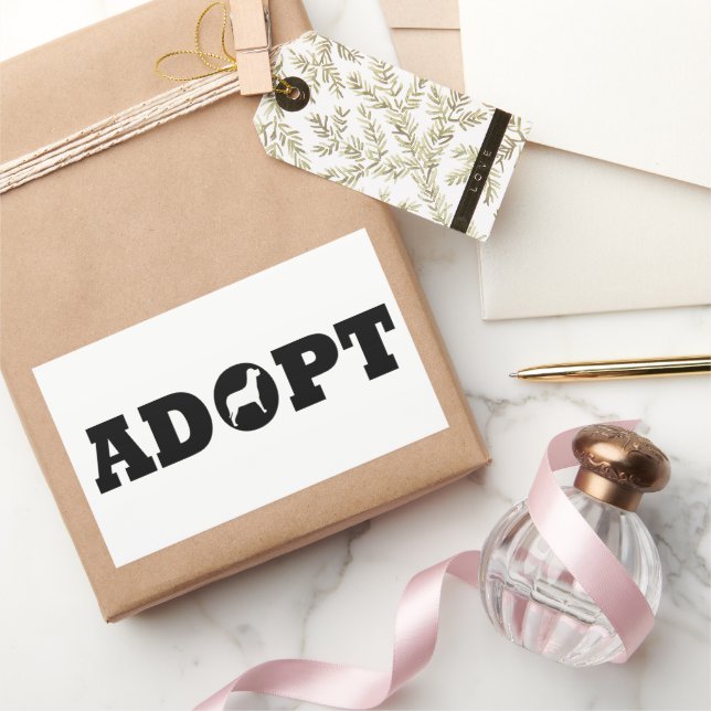 Adoptiert Haustiere Rechteckiger Aufkleber (Schenken)