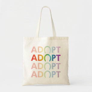 Adoptiert Hoof Stack Text Rainbow Tragetasche