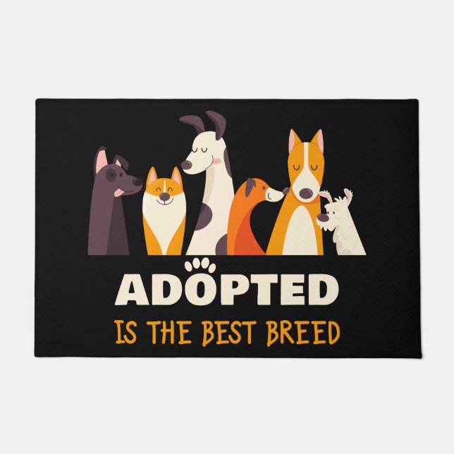 Adoptiert ist die beste Rasse: Hunderettungshelfer Fußmatte (Vorderseite)