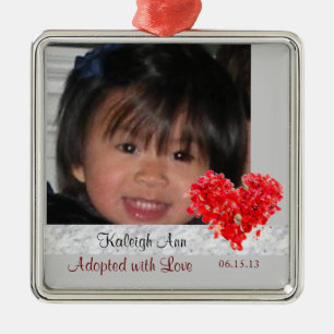 Adoptiert mit Liebe-Foto-Verzierung Ornament Aus Metall