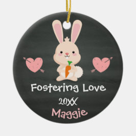 Adoptiert - Pink-Blasen-Pflegegeschenk Keramik Ornament