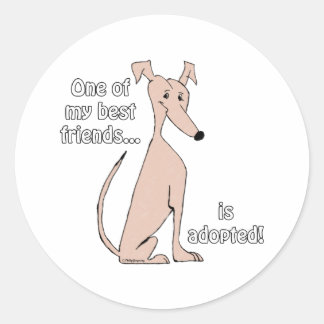 Adoptiert~Red Runder Aufkleber