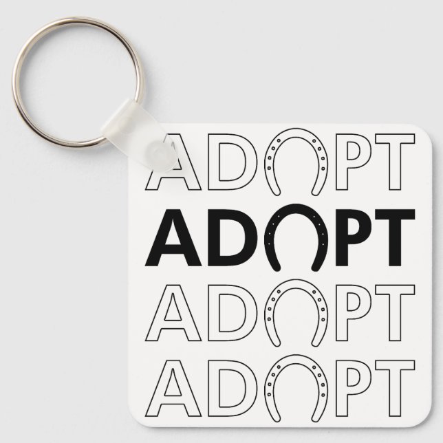 Adoptiert Stack-Text Schlüsselanhänger (Vorderseite)