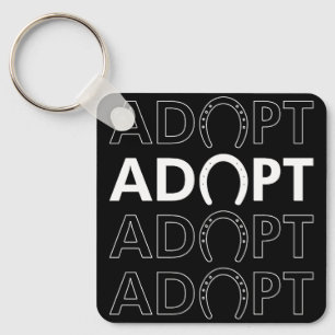 Adoptiert Stack-Text Schlüsselanhänger