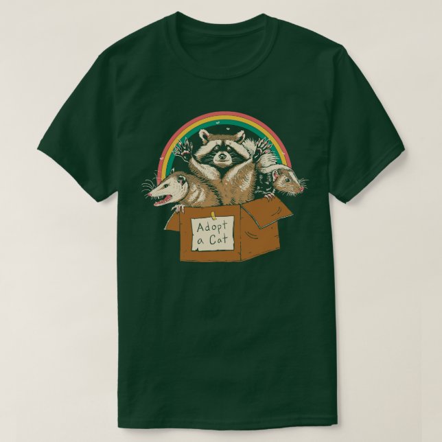 Adoptiert Verbotene Katzen T-Shirt (Design vorne)