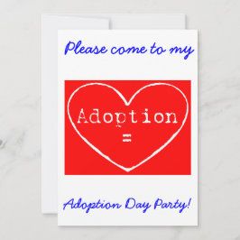 Adoption = Amour White Adoption Day Invitation