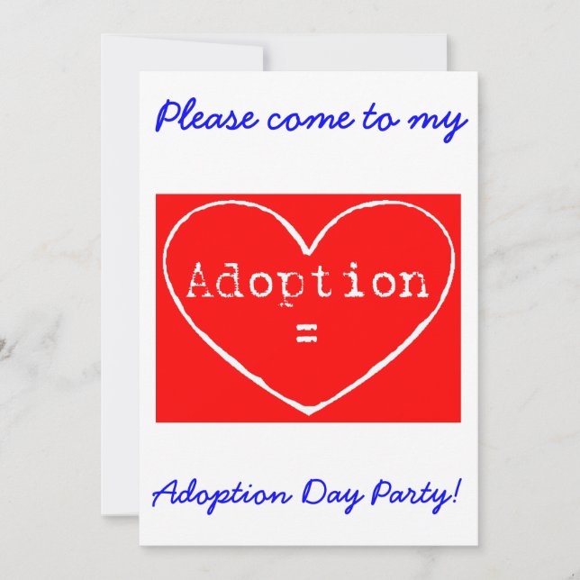 Adoption = Amour White Adoption Day Invitation (Devant)