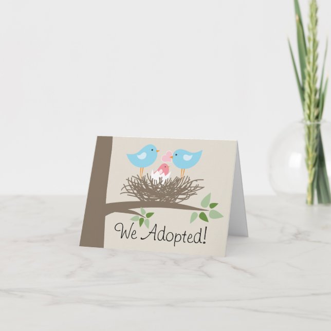 Adoption Ankündigung für Gay Couple - Vogelnest (Vorderseite)