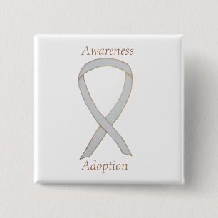 Adoption-Bewusstsein Weißes Button für Flachband