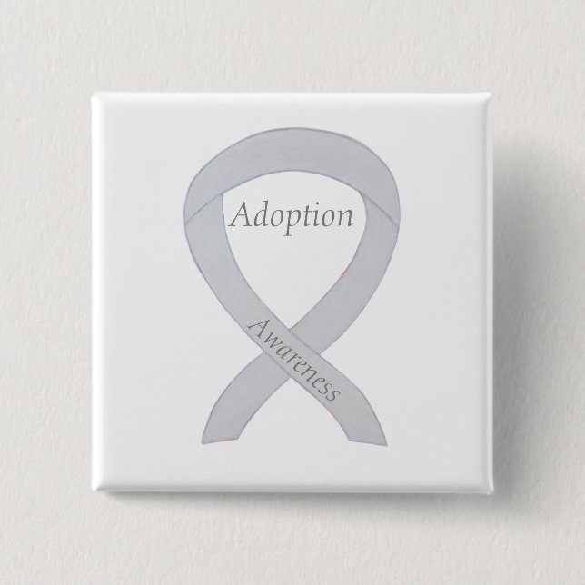 Adoption Bewusstsein White Ribbon Custom Button (Vorderseite)