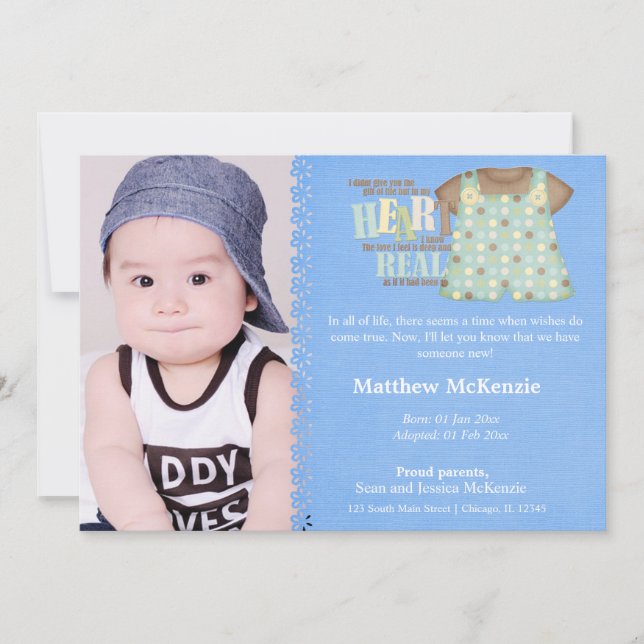 Adoption Boy Faire-part (Devant)