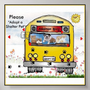 Adoption-Bus für Cat's & Dog's Poster