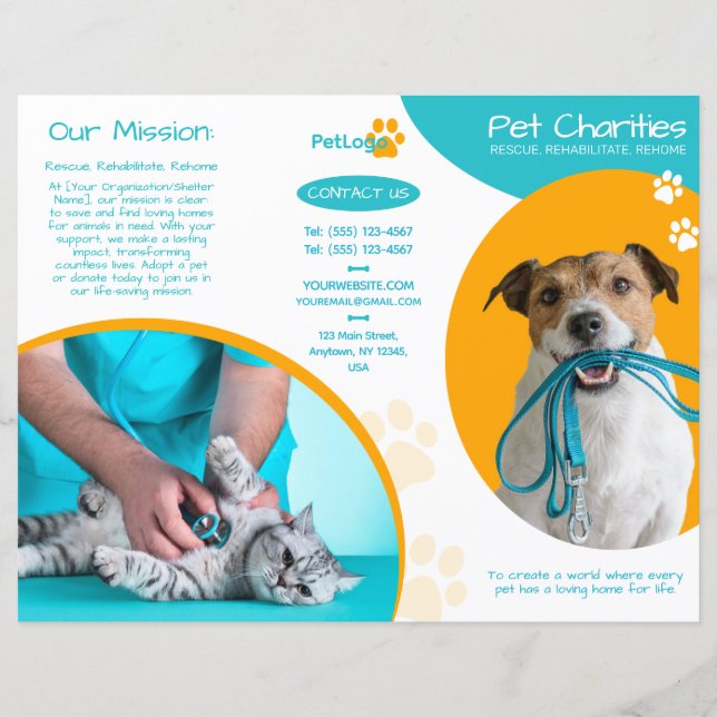 Adoption d'animaux / Charité d'animaux - Brochure (Dos)