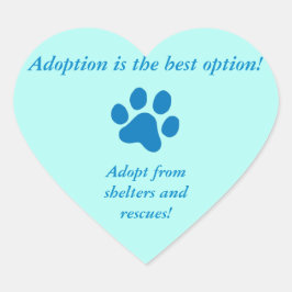 Adoption der besten Option Blue Paw Print Herz-Aufkleber
