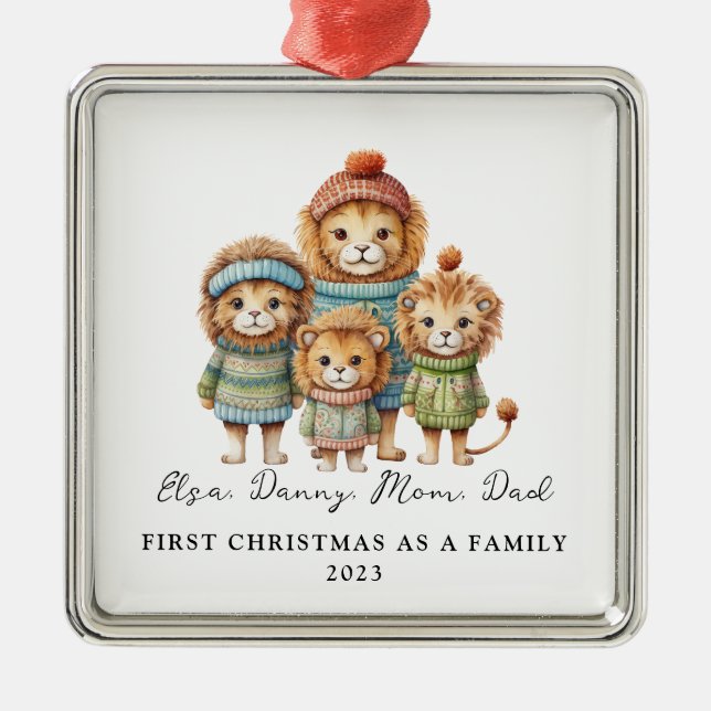 Adoption der Kinder als erste Weihnachtsfeier Ornament Aus Metall (Vorne)