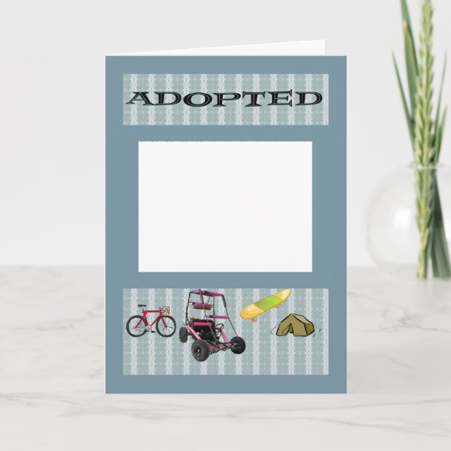 Adoption des jungen Jungen, addiere dein Foto Ankündigung (Vorderseite)