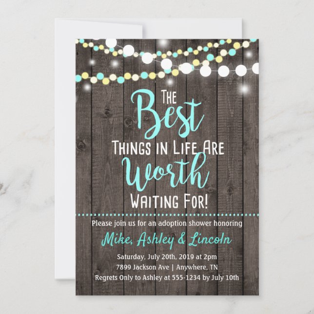 Adoption Dusche Einladung Best Dings in Life (Vorderseite)