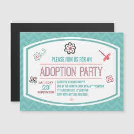 Adoption Dusche Moderne rosa & blaue Schmetterling Magneteinladung