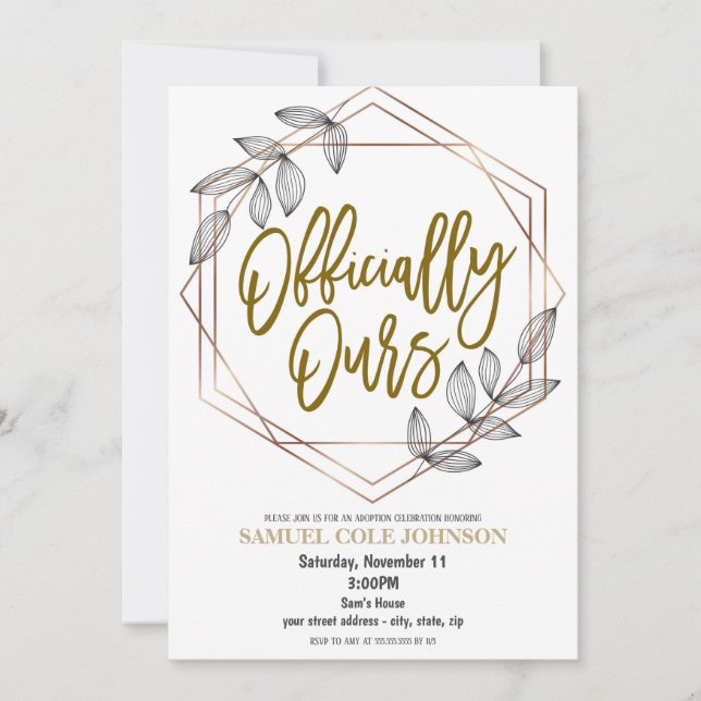 Adoption - Einladung (Vorderseite)