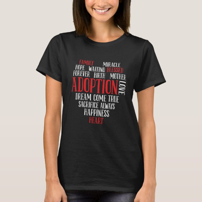 Adoption Fee Foster Parents Heart Family Liebe T-Shirt (Vorderseite)