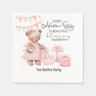 Adoption Foster Child Girl Pink Themenparty Serviette