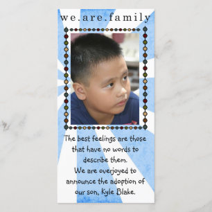 Adoption Fotokarte Ankündigung