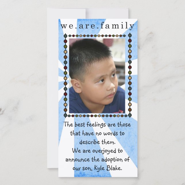 Adoption Fotokarte Ankündigung (Vorderseite)