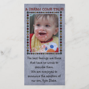 Adoption Fotokarte Ankündigung