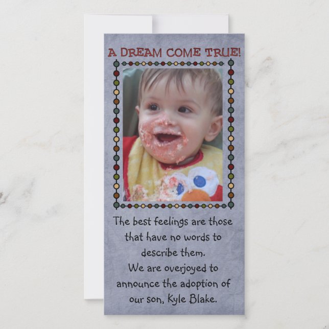 Adoption Fotokarte Ankündigung (Vorderseite)