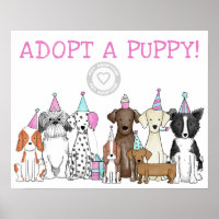 Adoption für Welpen Geburtstagsparty adoptiert